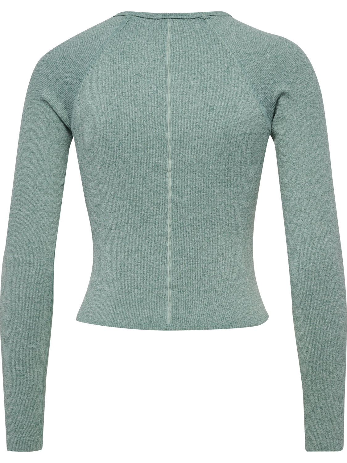 hmlYOGA SEAMLESS RIB T-SHIRT L/S, CHINOIS GREEN MELANGE, packshot