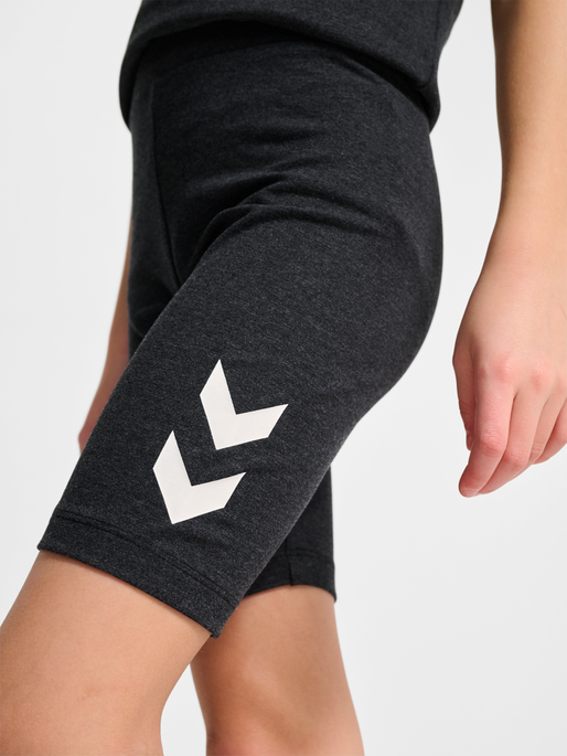 hmlJR LOGO SHORT  TIGHTS, BLACK MELANGE, model