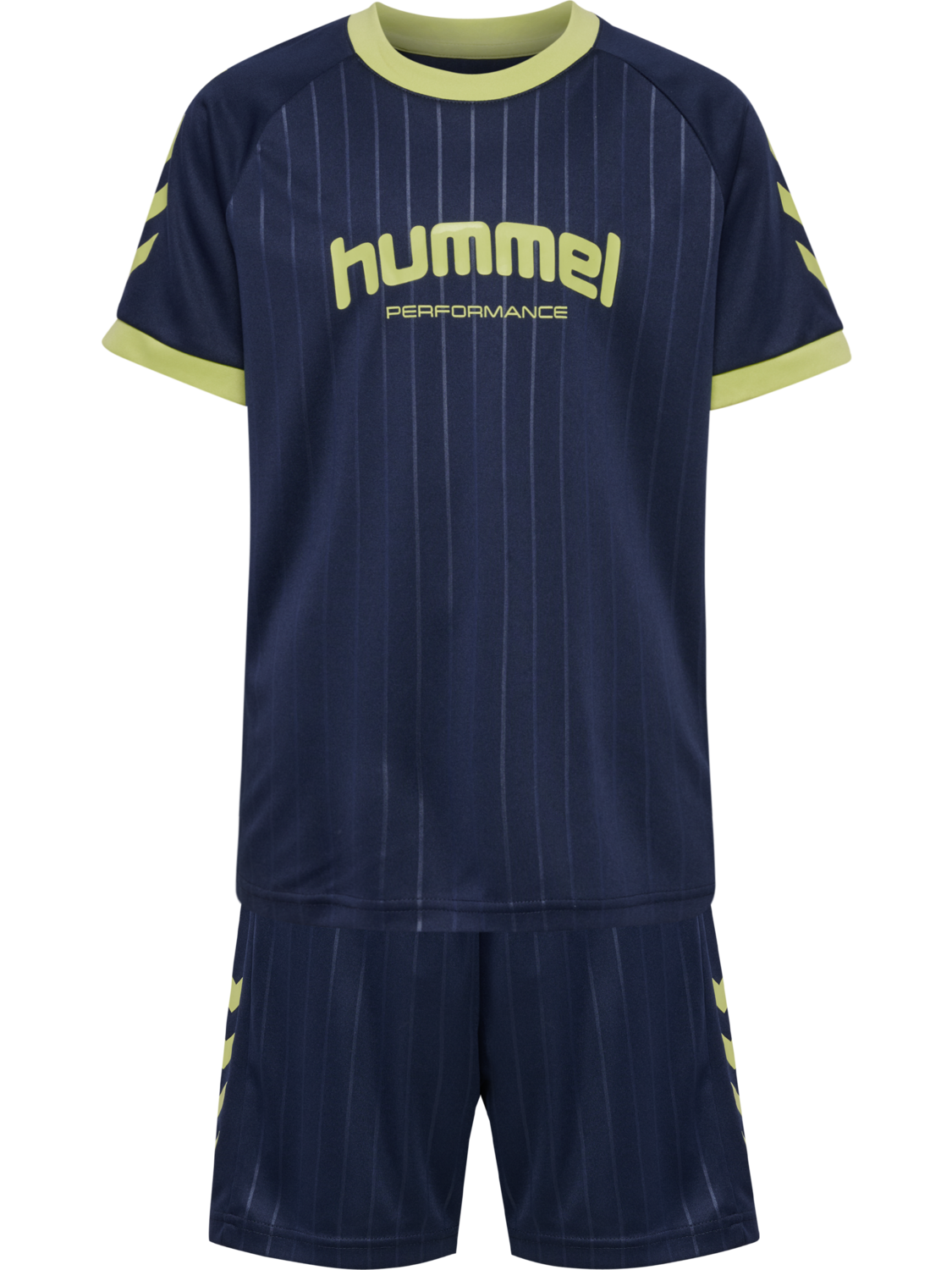 hmlJR GOAL STRIPE SET, DRESS BLUES, packshot