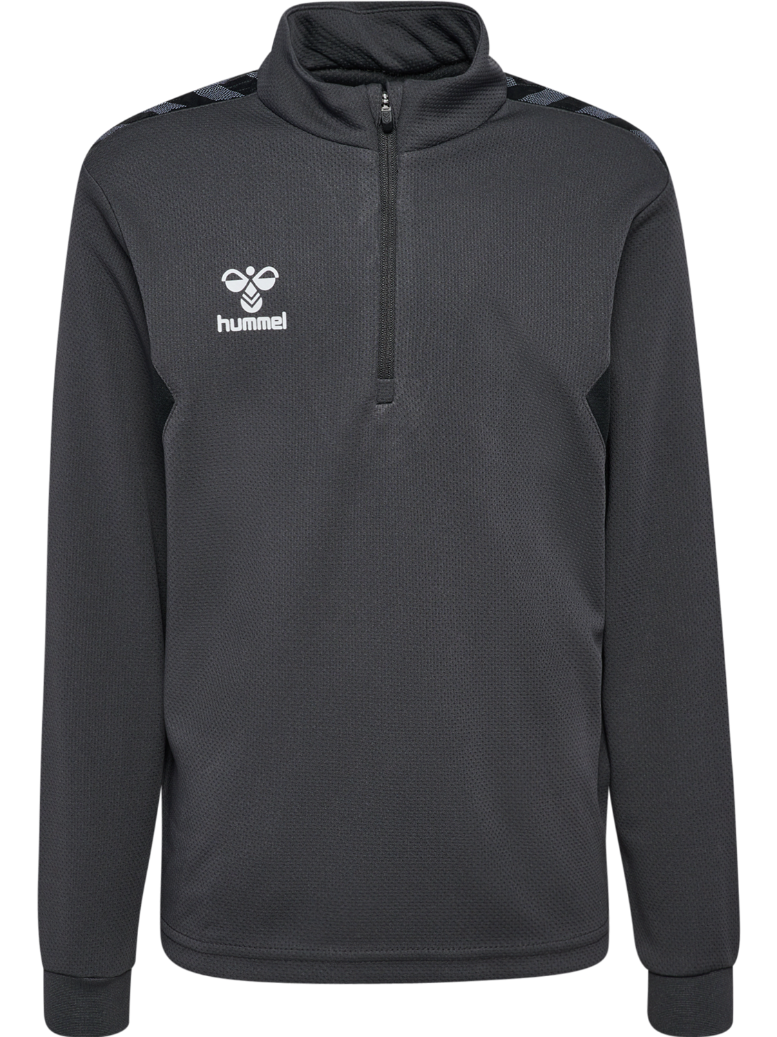 hmlAUTHENTIC HALF ZIP SWEAT KIDS, ASPHALT, packshot