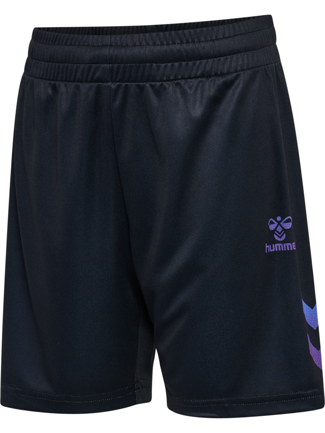hmlSHIMMER SHORTS, BLACK/CAYENNE, packshot
