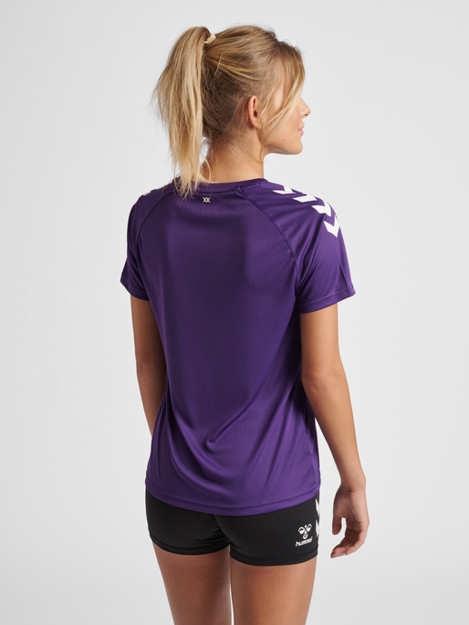 hmlCORE XK CORE POLY TEE  S/S WOMAN, ACAI/WHITE, model