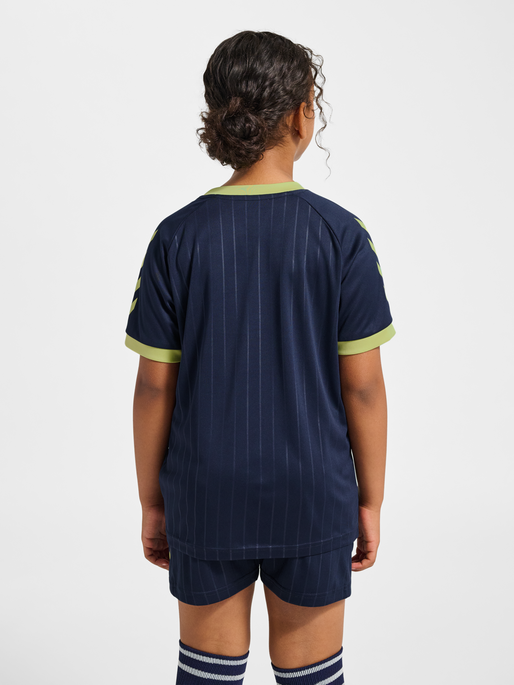 hmlJR GOAL STRIPE T-SHIRT S/S, DRESS BLUES, model
