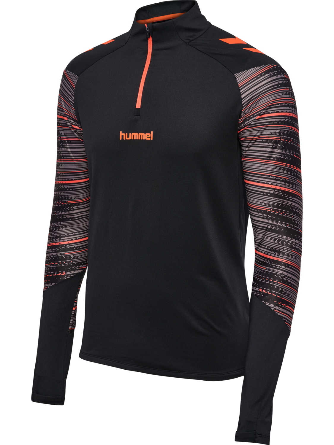 hmlBLAZE PRO TRAINING HALF ZIP, BLACK/ORANGE, packshot