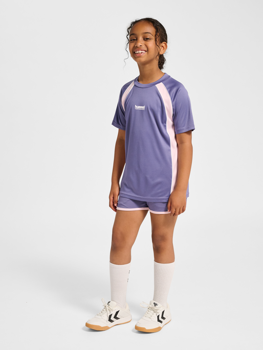 hmlJR GOAL PIPING T-SHIRT S/S, HERON, model