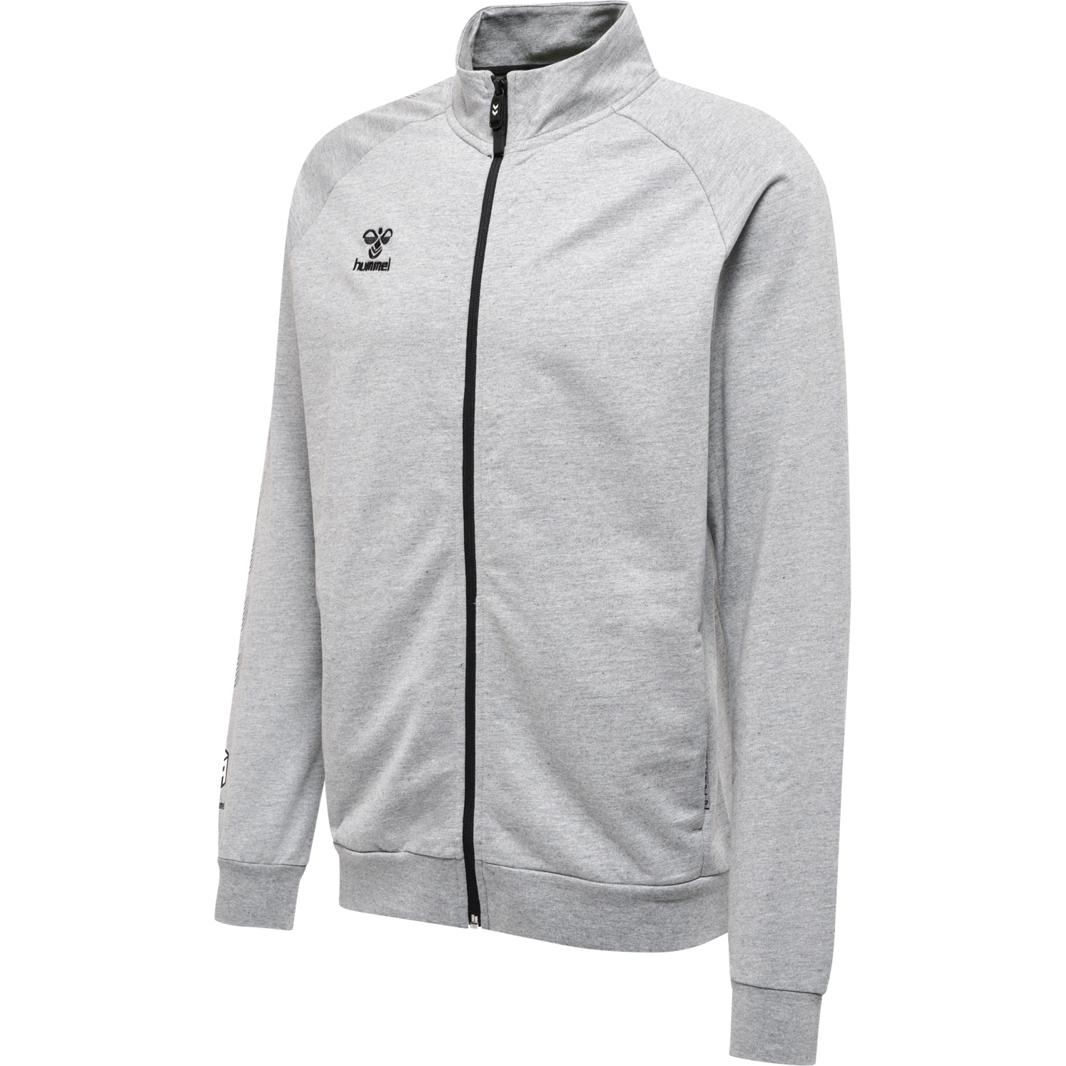 hmlMOVE GRID COTTON ZIP JACKET, GREY MELANGE, packshot