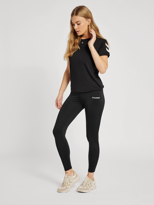 hmlWINNIE MID WAIST TIGHTS, BLACK, model