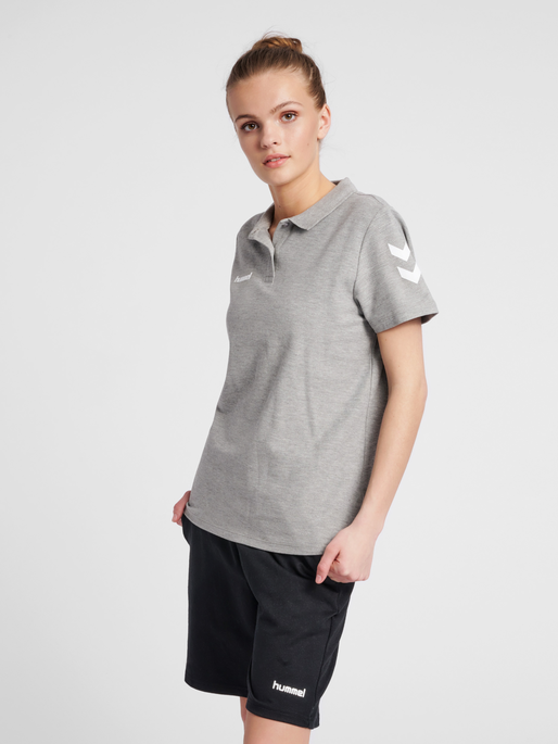 HMLGO COTTON POLO WO, GREY MELANGE, model