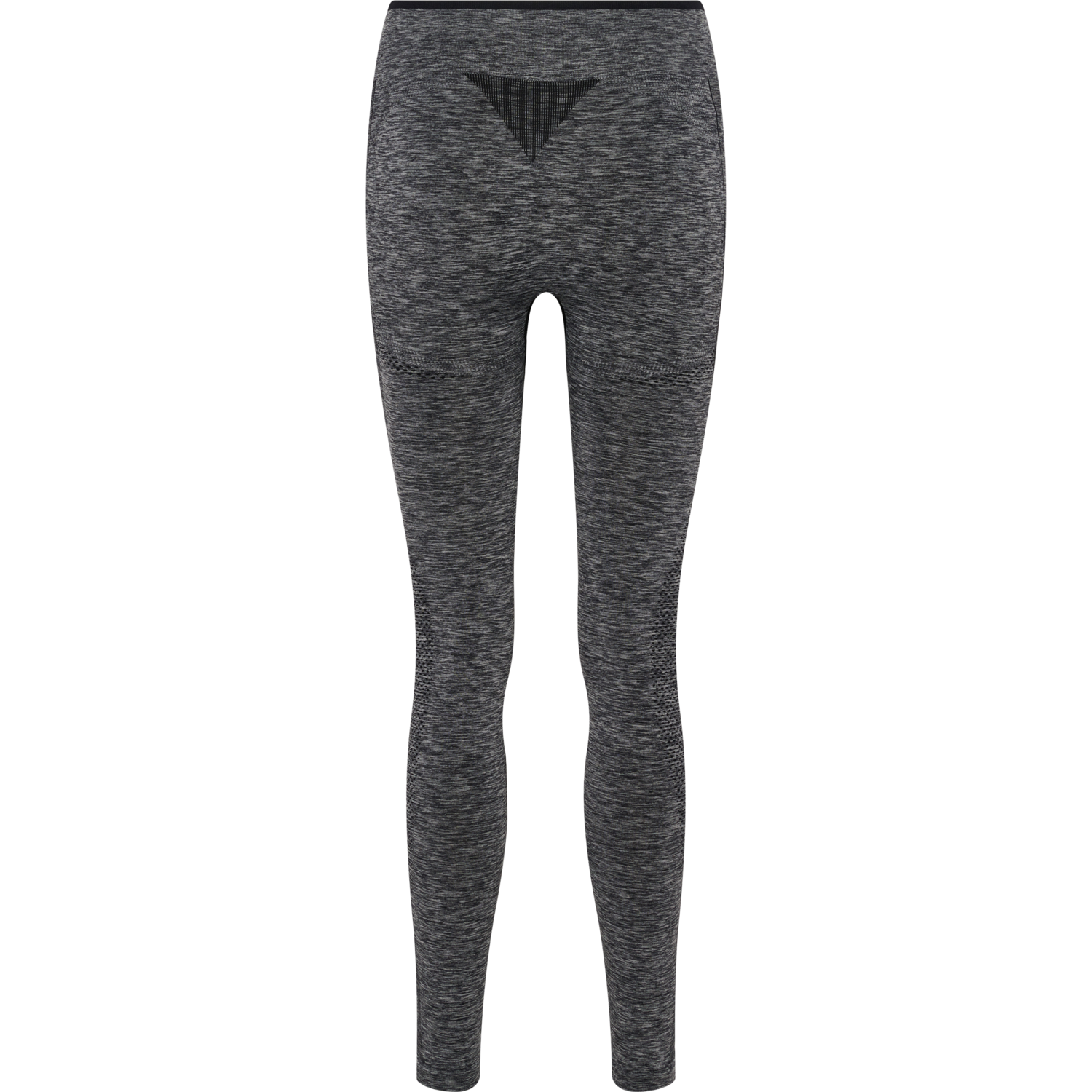 hmlMT UNA SEAMLESS MID WAIST TIGHTS, BLACK MELANGE, packshot