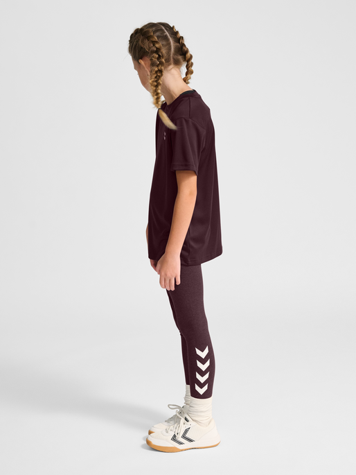 hmlJR LOGO TIGHTS, FUDGE MELANGE, model