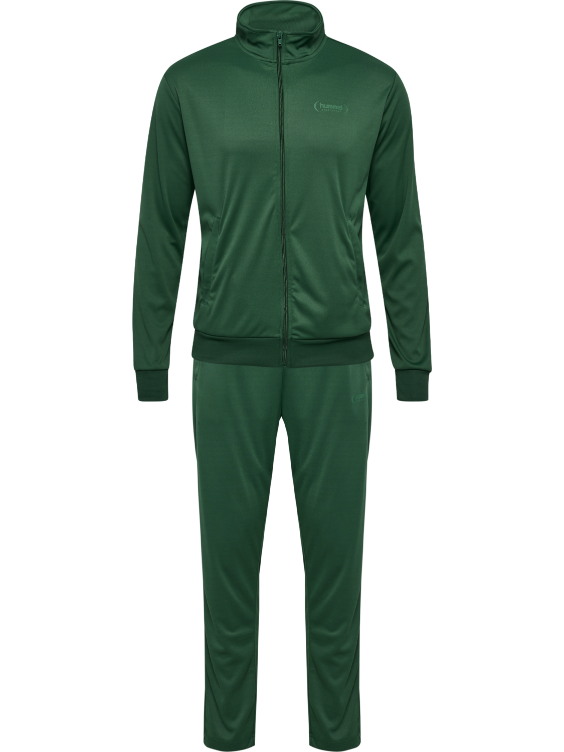 hmlFELIX  POLY TRACKSUIT SET, DARK GREEN, packshot