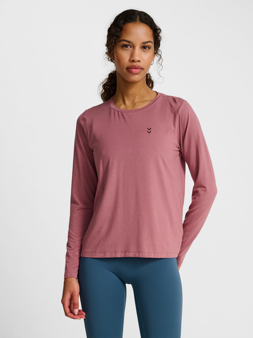 hmlYOGA SOFT LOOSE W T-SHIRT LS, WISTFUL MAUVE, model