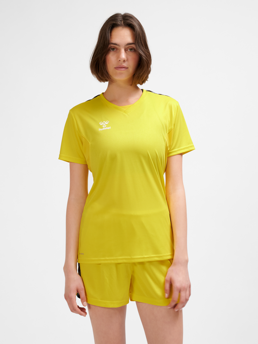hmlAUTHENTIC PL JERSEY S/S WOMAN, BLAZING YELLOW, model