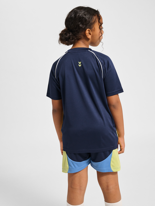 hmlJR GOAL PIPING T-SHIRT S/S, DRESS BLUES, model