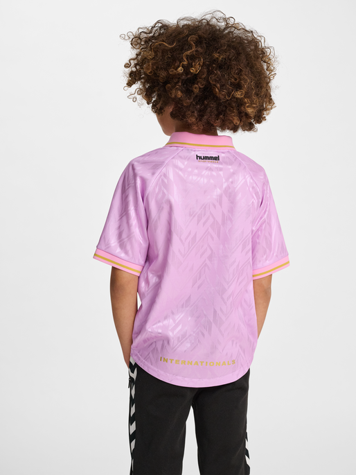 hmlJR LOOSE BAY SOCCER JERSEY S/S, PASTEL LAVENDER, model