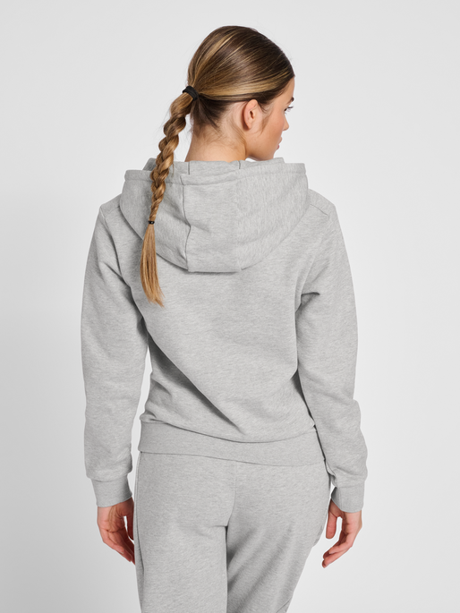 hmlOFFGRID HOODIE WO, GREY MELANGE/FORGED IRON, model