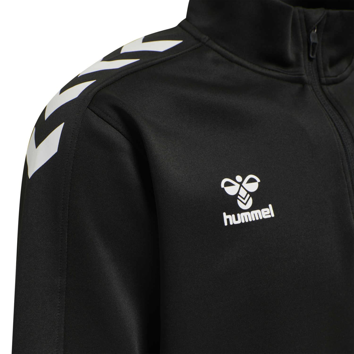 hmlCORE XK HALF ZIP POLY SWEAT, BLACK/BLACK, packshot