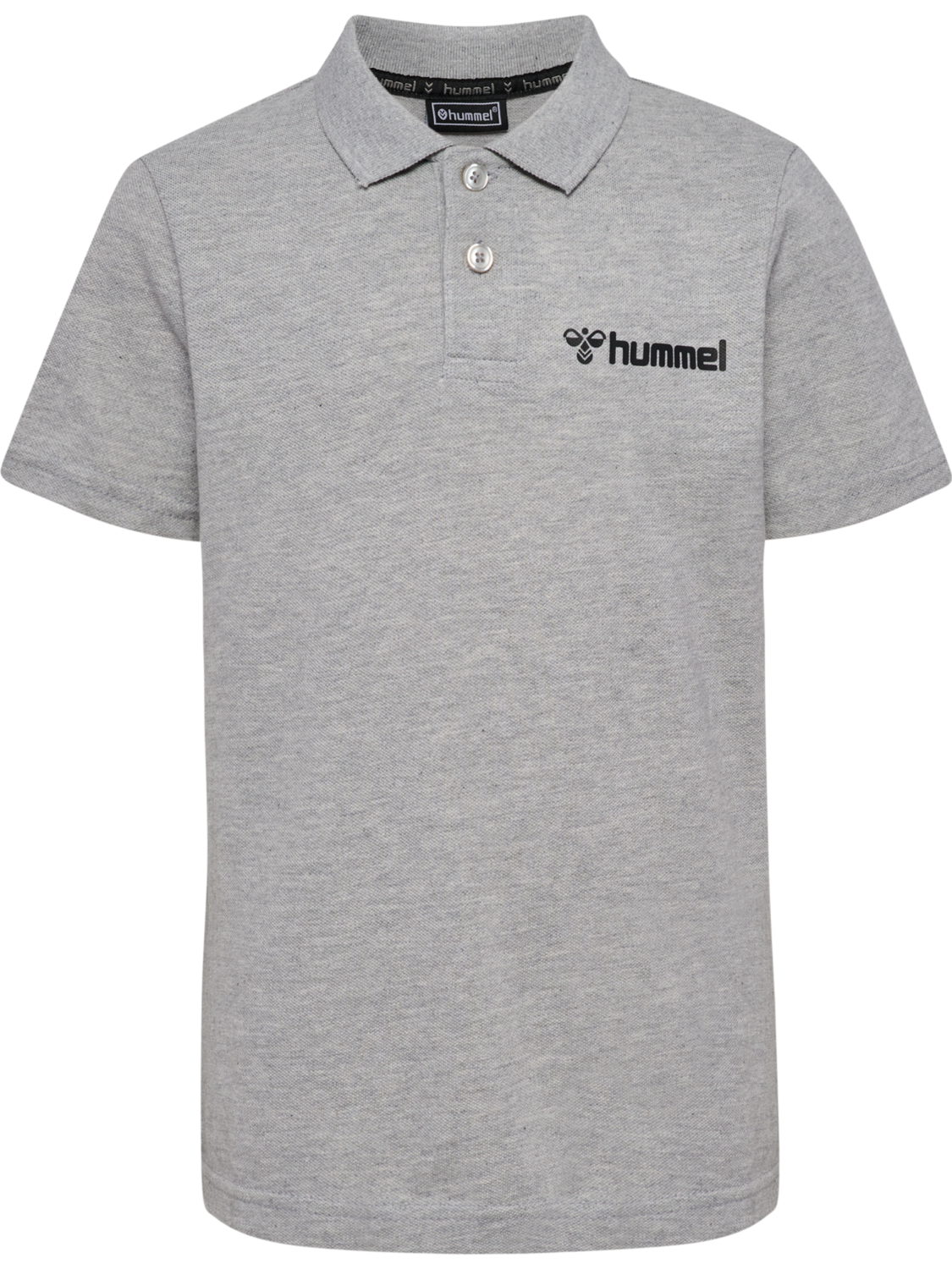 hmlMOVER COTTON POLO KIDS, GREY MELANGE, packshot