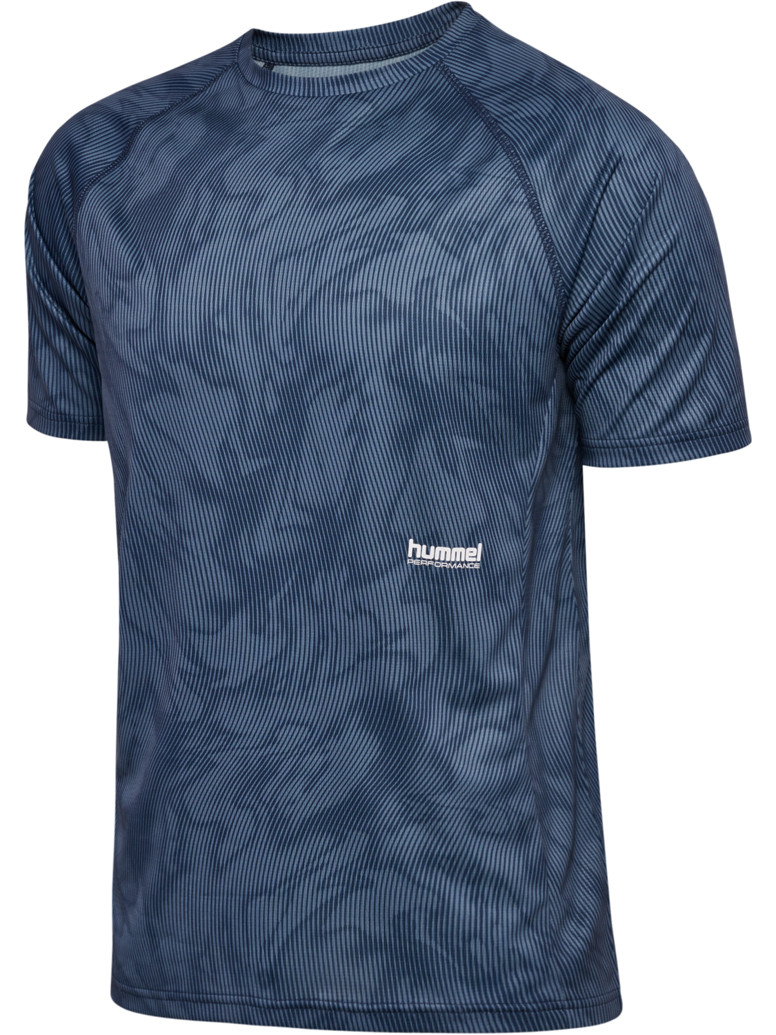 hmlPULSE AOP WORKOUT T-SHIRT S/S, BLUE MIRAGE/DRESS BLUE, packshot