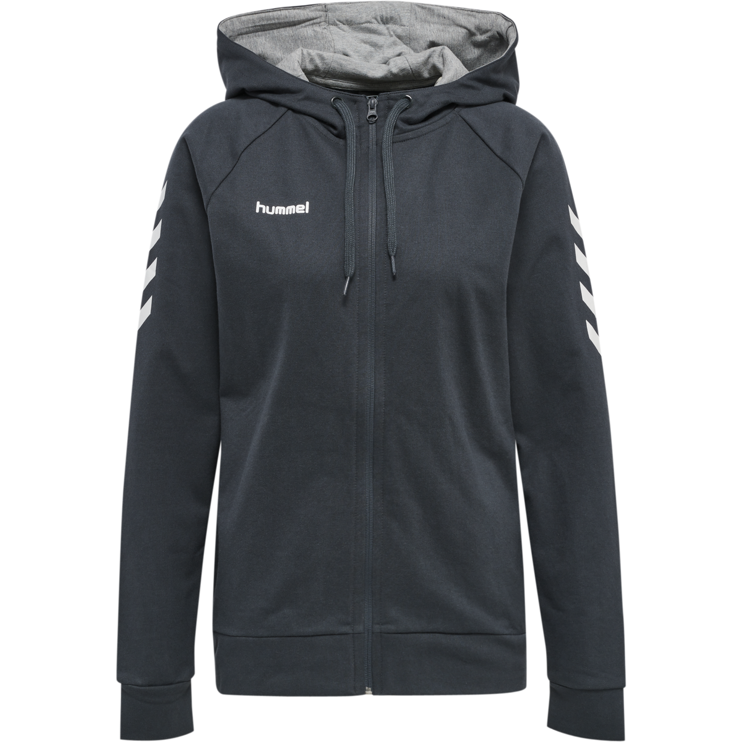 HMLGO COTTON ZIP HOODIE WOMAN, INDIA INK, packshot