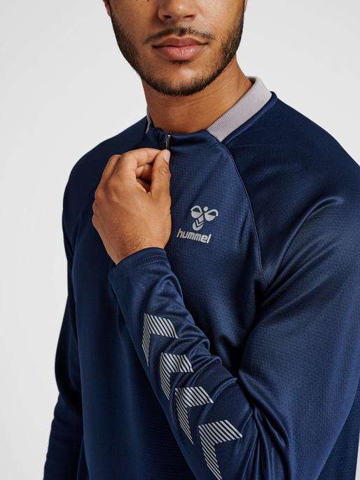 hmlGG12 ACTION HALF ZIP SWEAT, MARINE/ALLOY, model