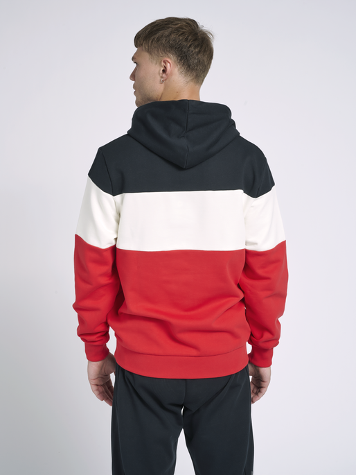hmlLGC MUSA HOODIE, TRUE RED, model