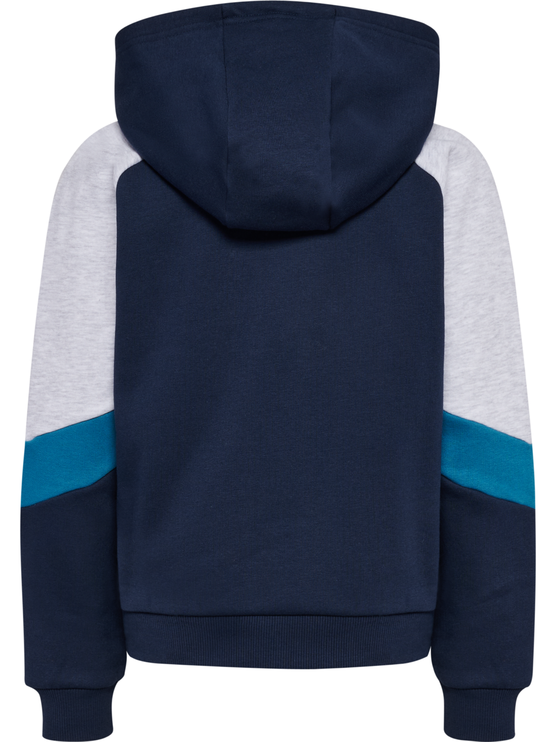hmlJR LOOSE BLOCKED ZIP HOODIE, DRESS BLUES, packshot